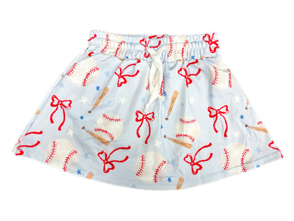 Baby Blue Baseball Skort