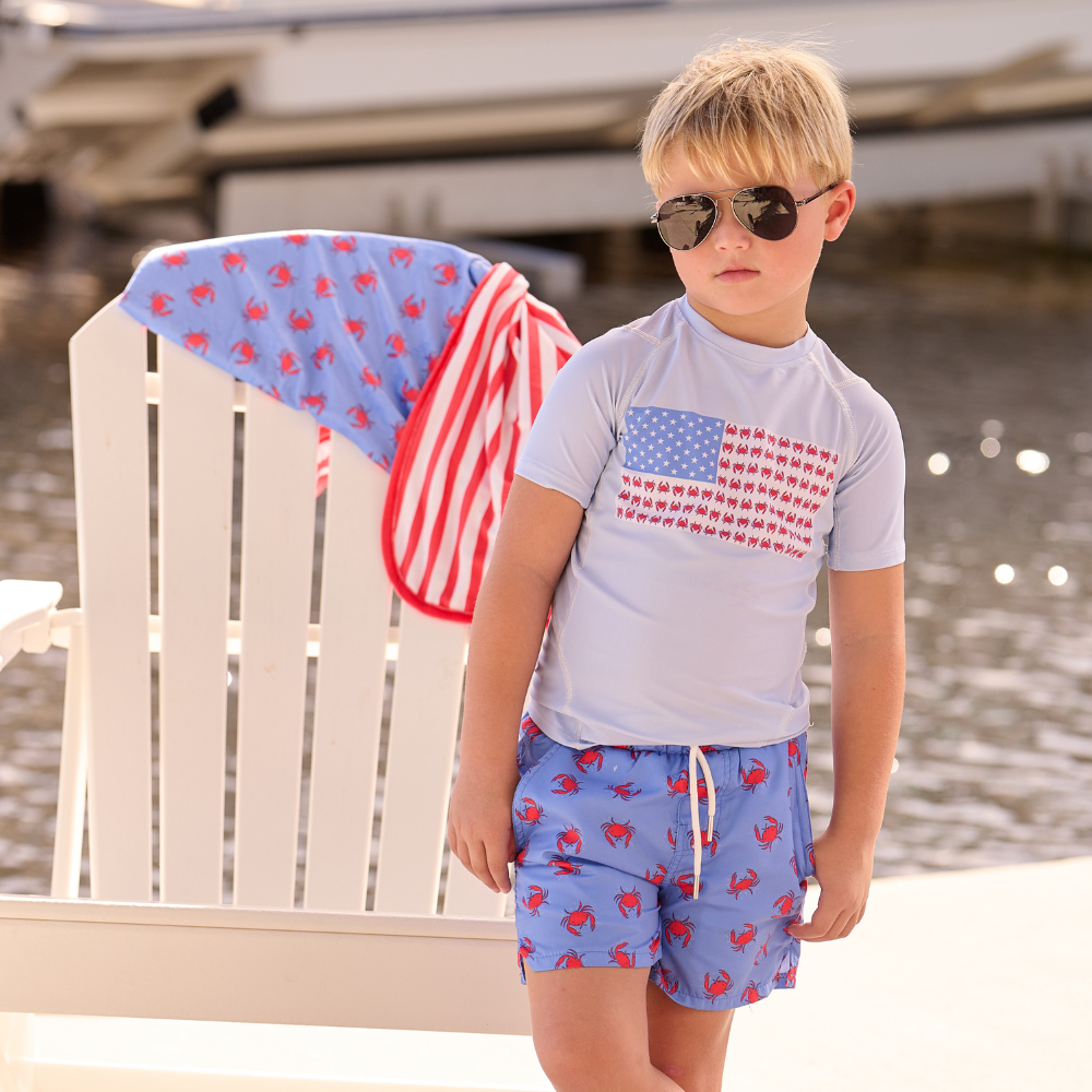 Boys Swim Rashguard - Coastal Crab