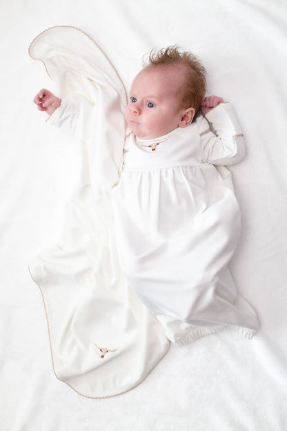 Pip Embroidered Gown - Longhorn Cow