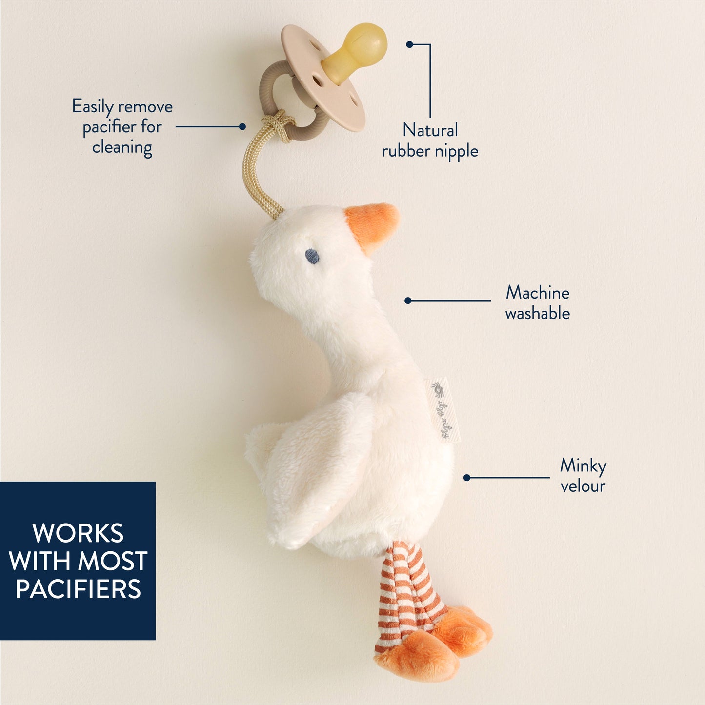 Bitzy Pal Natural Rubber Pacifier & Plush