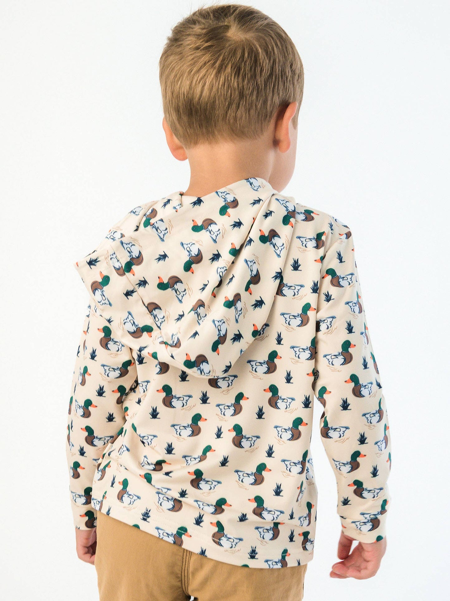 Boys Mallard Marsh Duck Performance Hooded Shirt