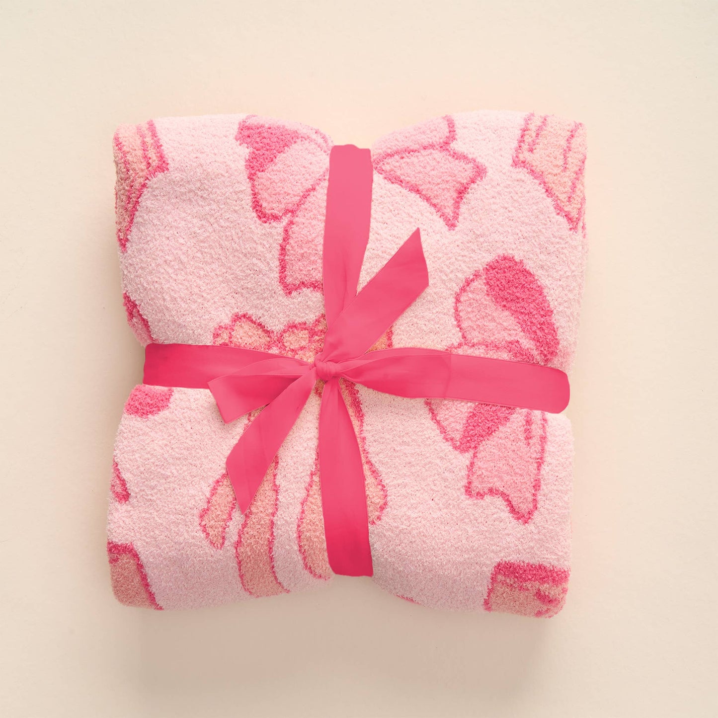 Cozy Dreams Luxe Blanket-Blushing Bows Pink