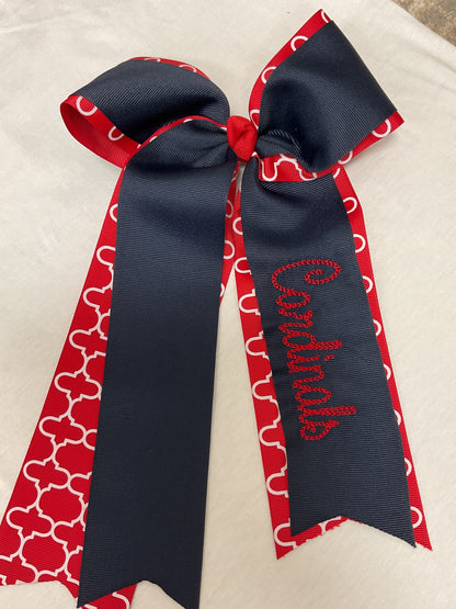 Navy and Red School Bows