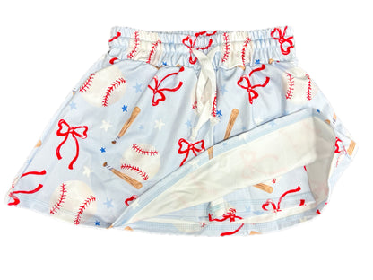 Baby Blue Baseball Skort