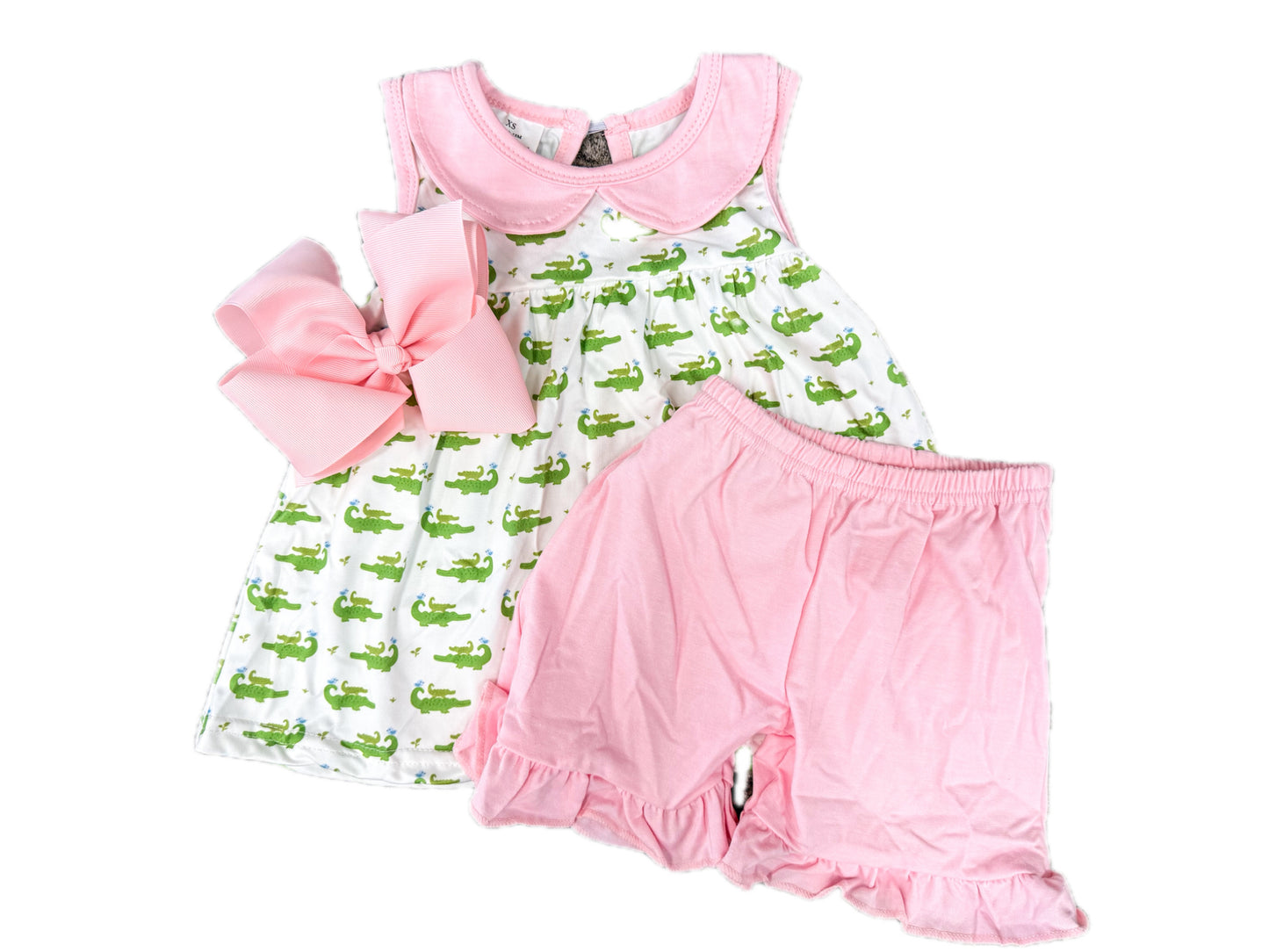 Pink Gator Short Set