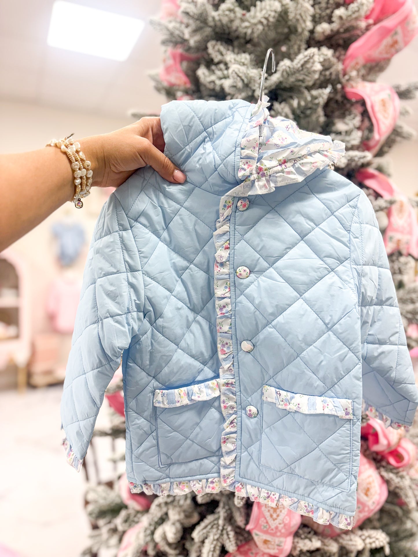Blue Floral Quilt Jacket
