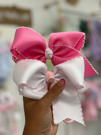 Lace Trim Nylon Headband Bow