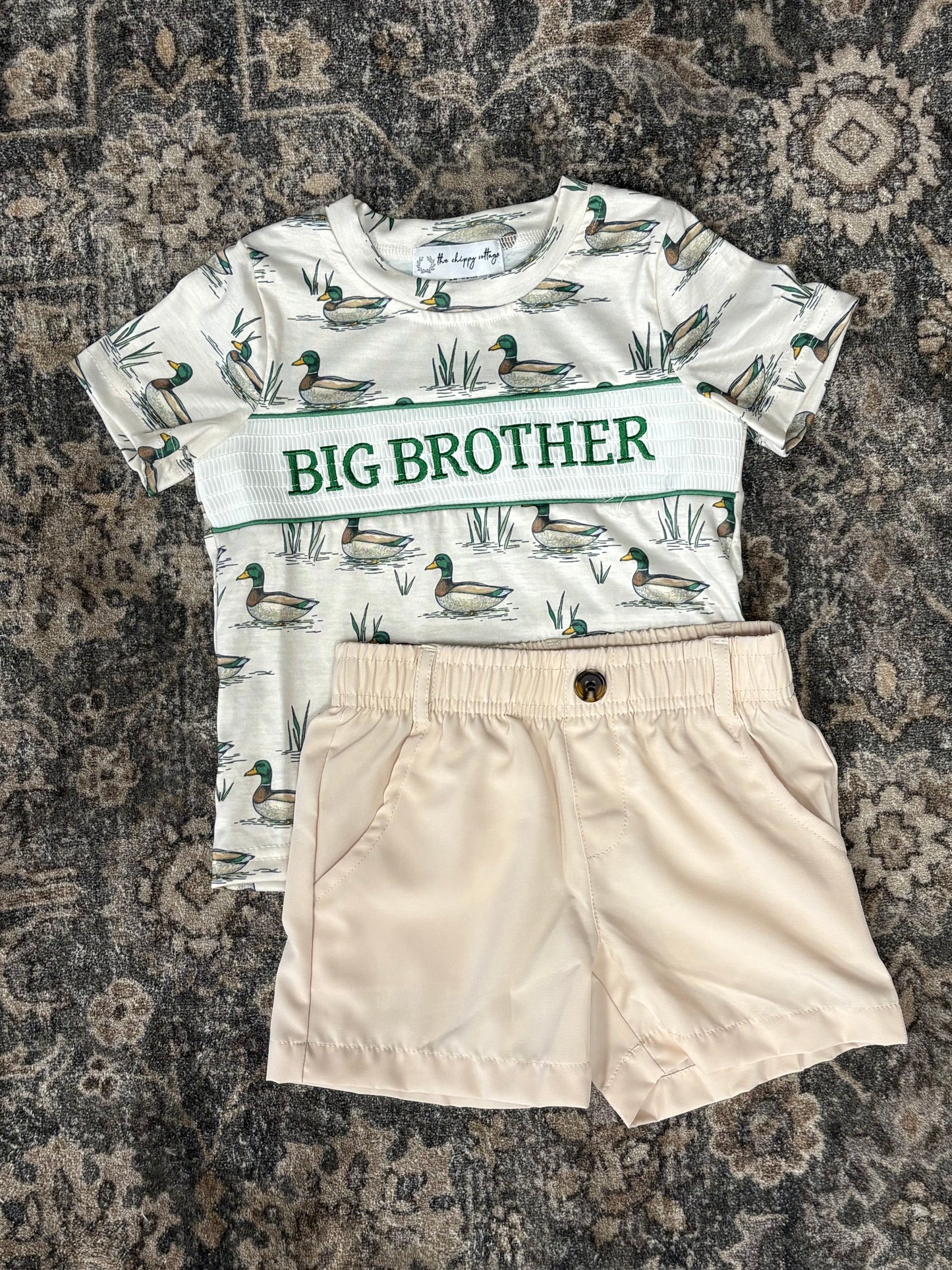 Vintage Mallard Smocked Big Brother Top