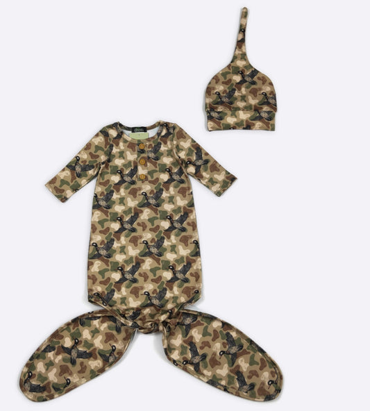 Camo Mallard Gown + Hat