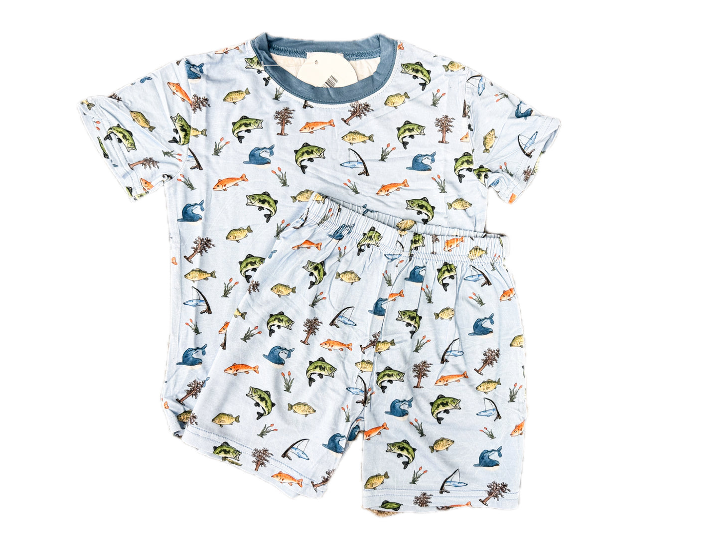 Blue Fish Bamboo Short Set