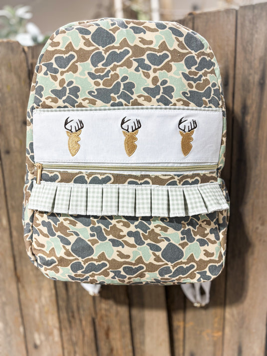 Ruffle Camo Deer Backpack