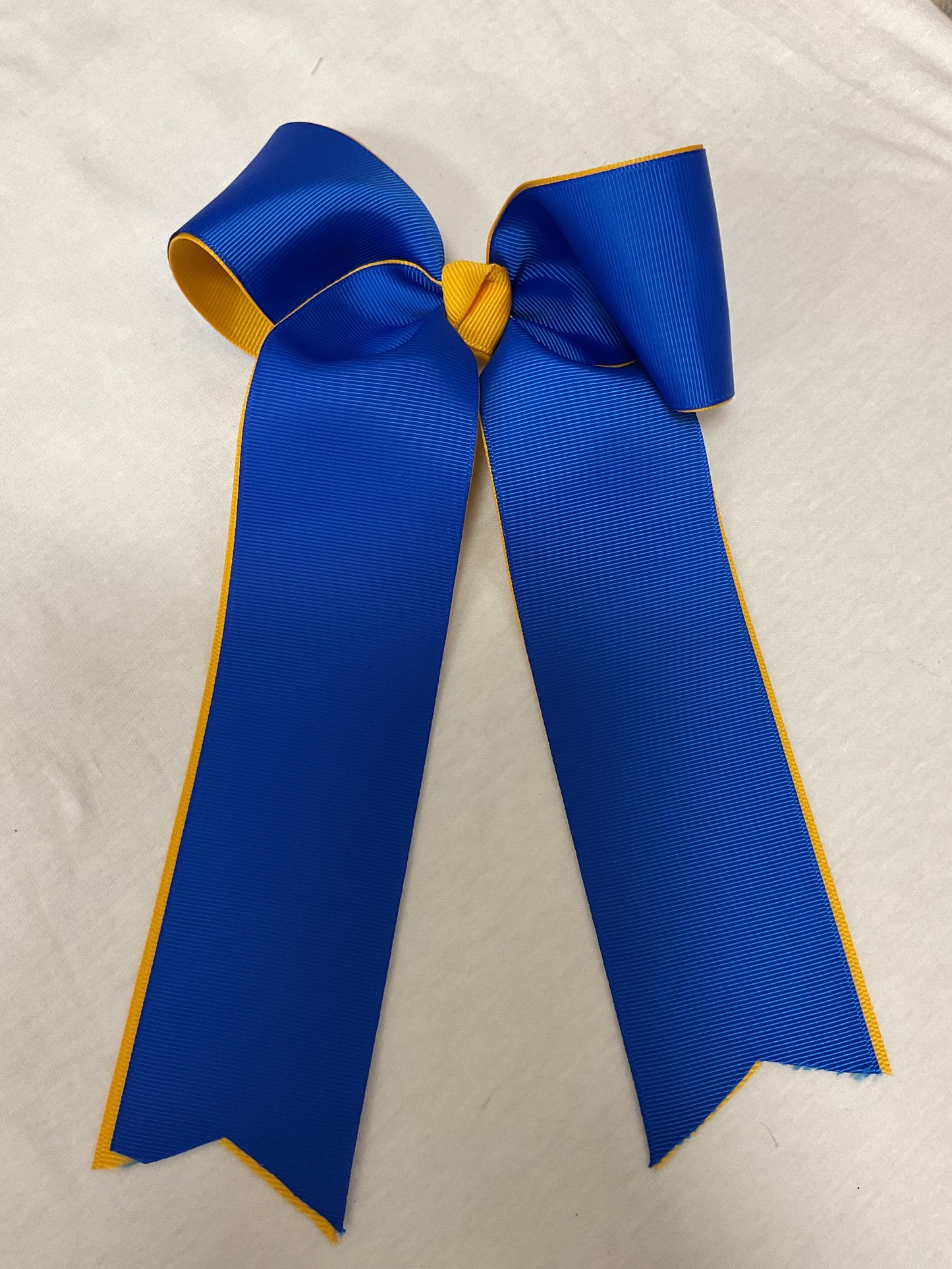 Blue and Yellow School Bow