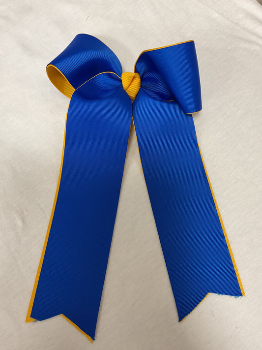Blue and Yellow School Bow