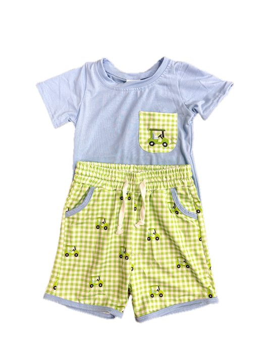 Plaid Golf Short Set