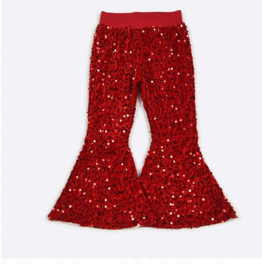 Red Christmas Sequin Bellbottoms