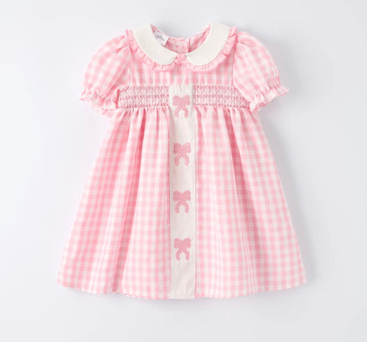 Pink Gingham Bow Dress