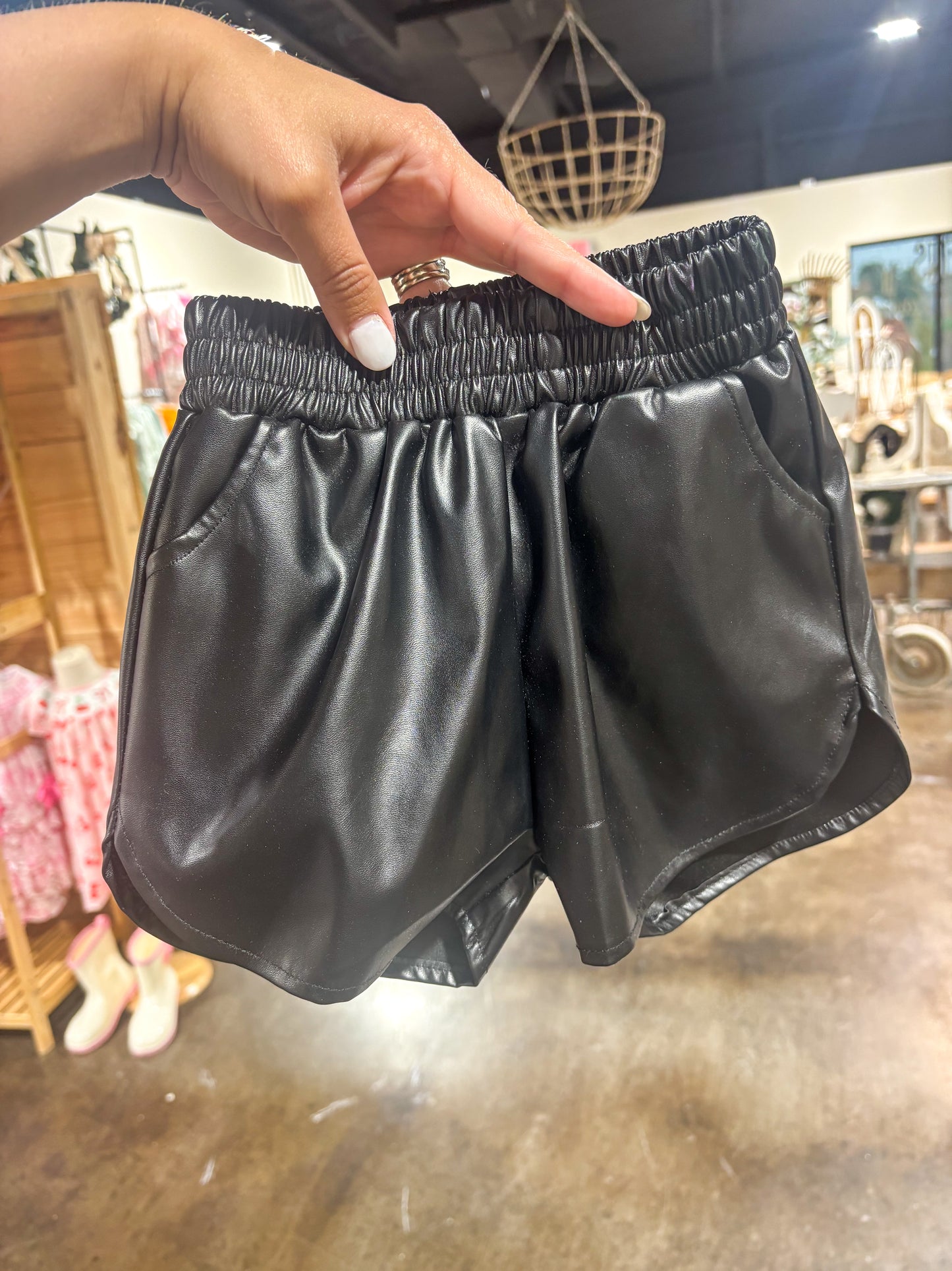 Black Leather Shorts