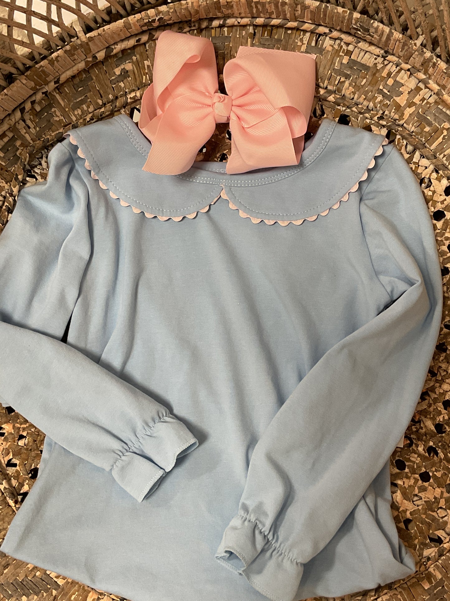Blue Ruffle Top
