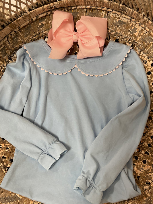 Blue Ruffle Top