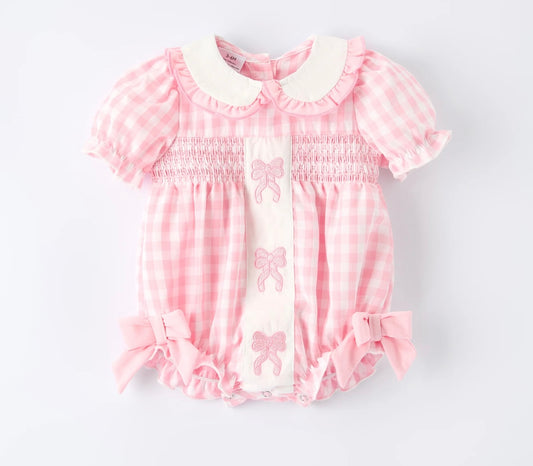 Pink Gingham Bow Bubble