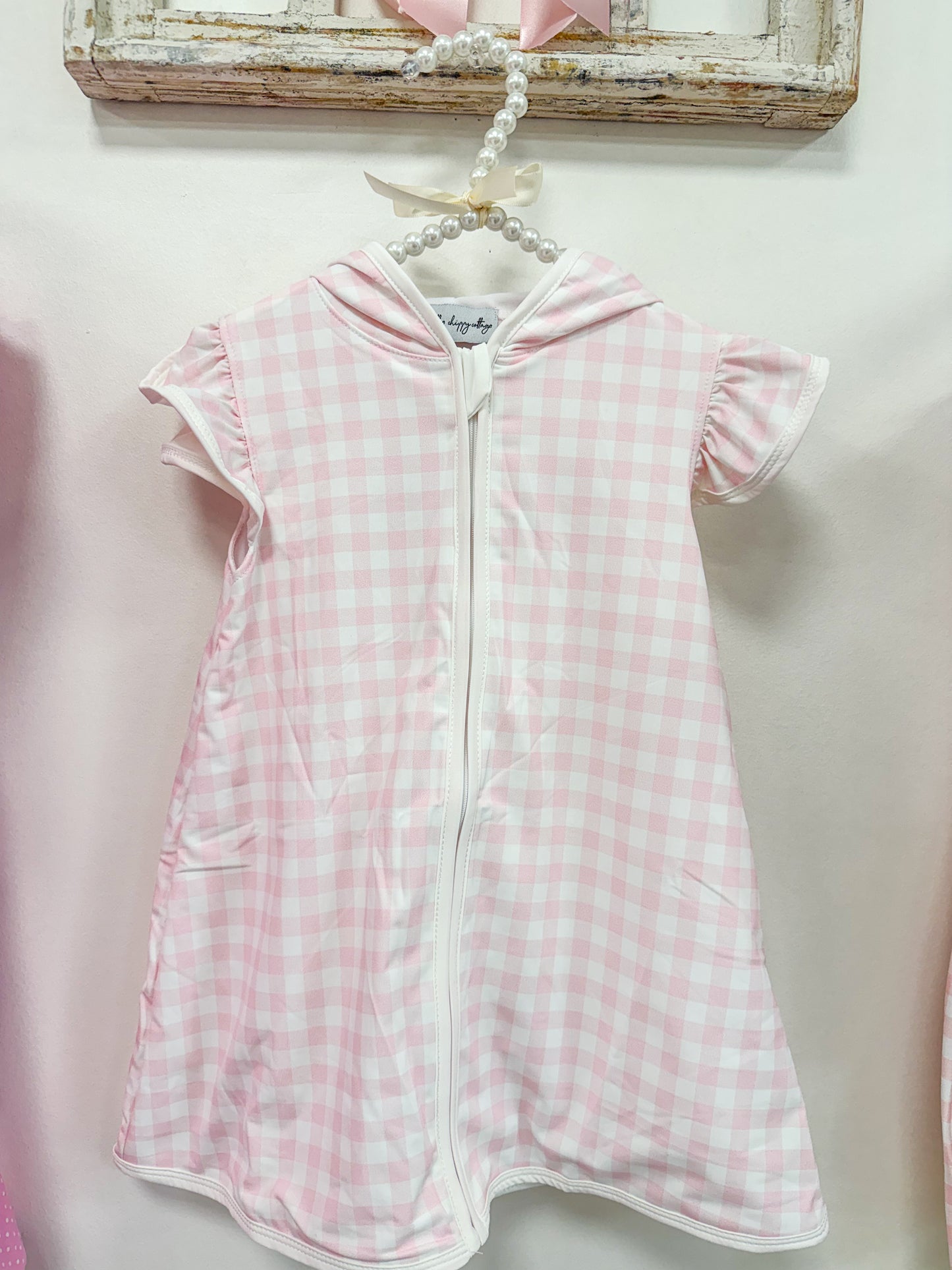 Pink Gingham Swim Cover