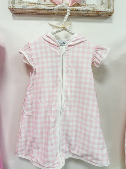Pink Gingham Swim Cover