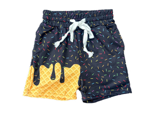 Black Drip Shorts