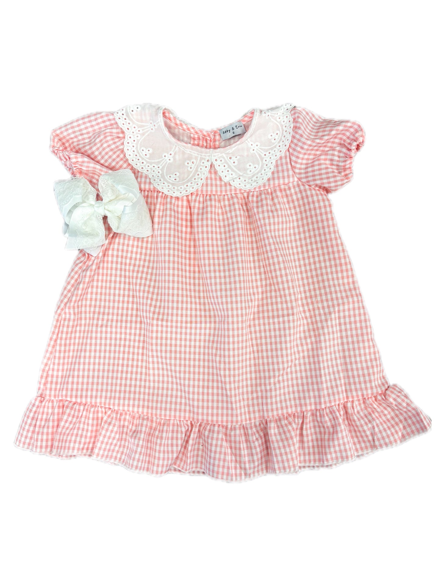 Pink Gingham Lace Dress