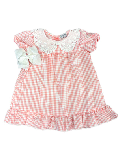 Pink Gingham Lace Dress