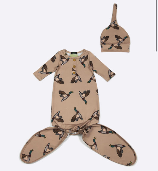 Brown Mallard Gown + Hat
