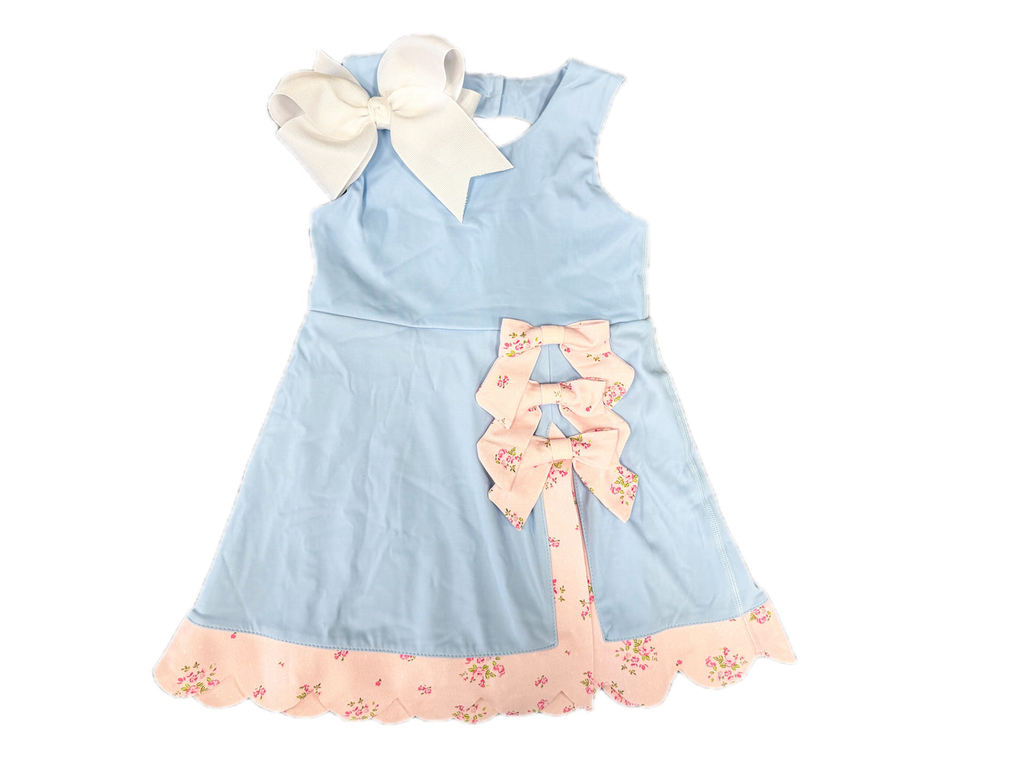 Blue Floral Bow Active Dress
