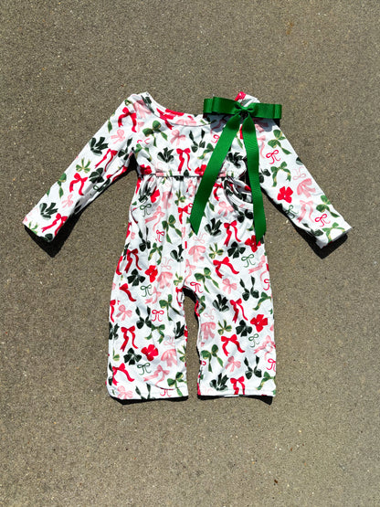 Christmas Bow Romper
