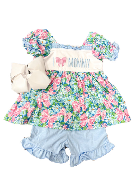 I love Mommy short set