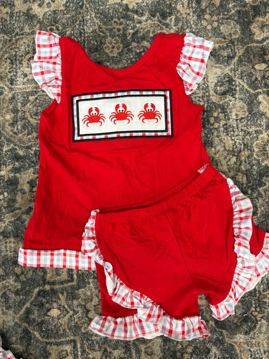 Ruffled Crab Short Set