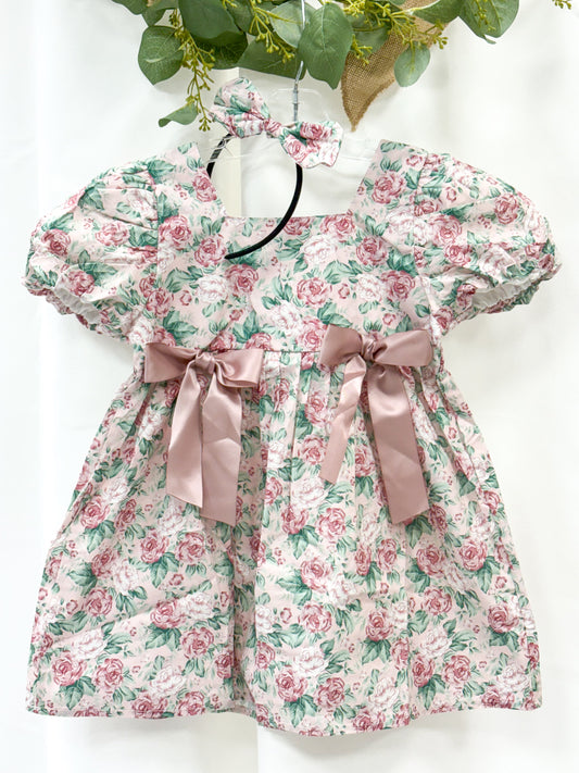 Vintage Rose Baby Girls Dress Sister Outfit