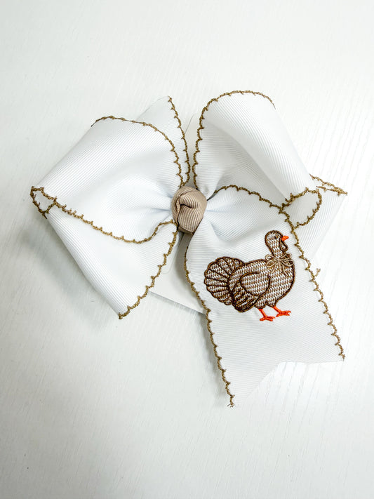 Brown Moonstitch Turkey Bow