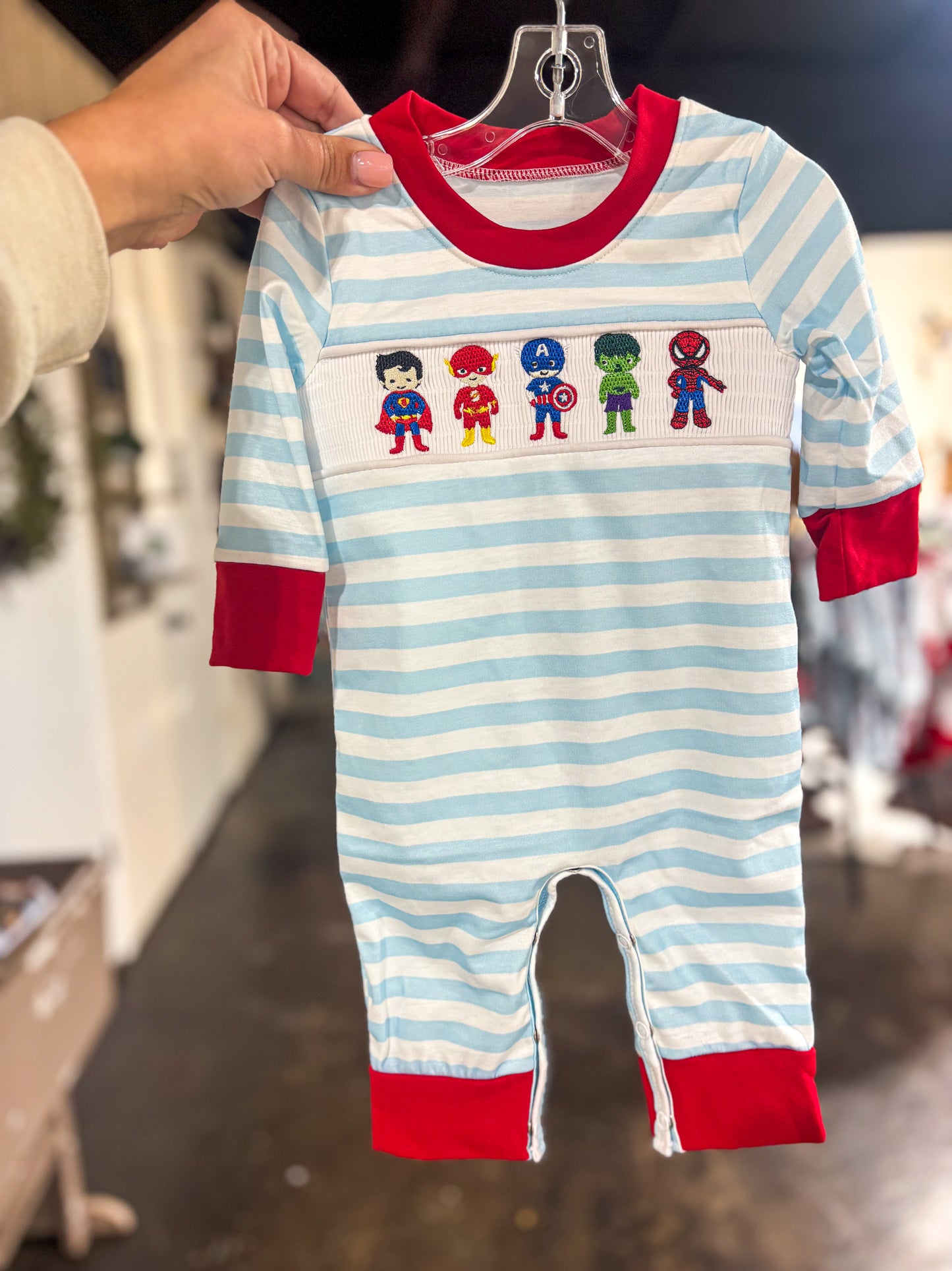Super Hero Stripe Romper