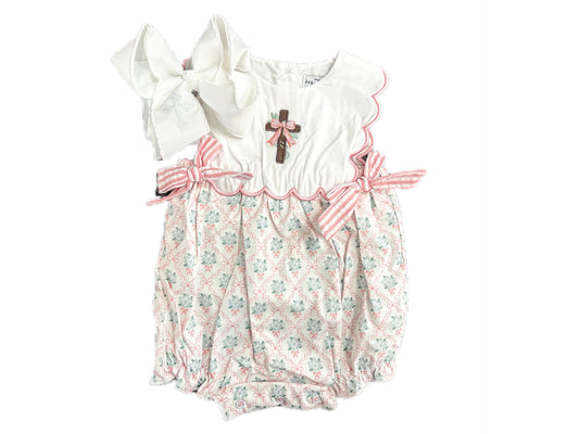 Embroidered Floral Cross Bubble