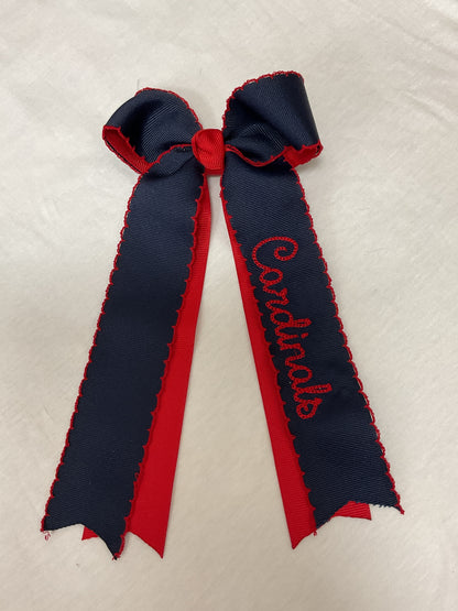 Navy and Red School Bows