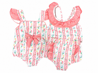 2PC Pink Floral Swim