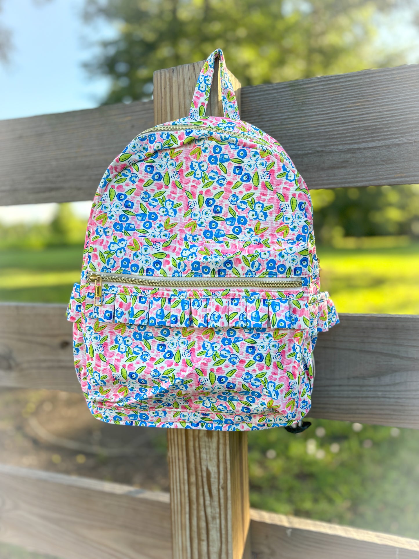 Blue Floral Mini Backpack