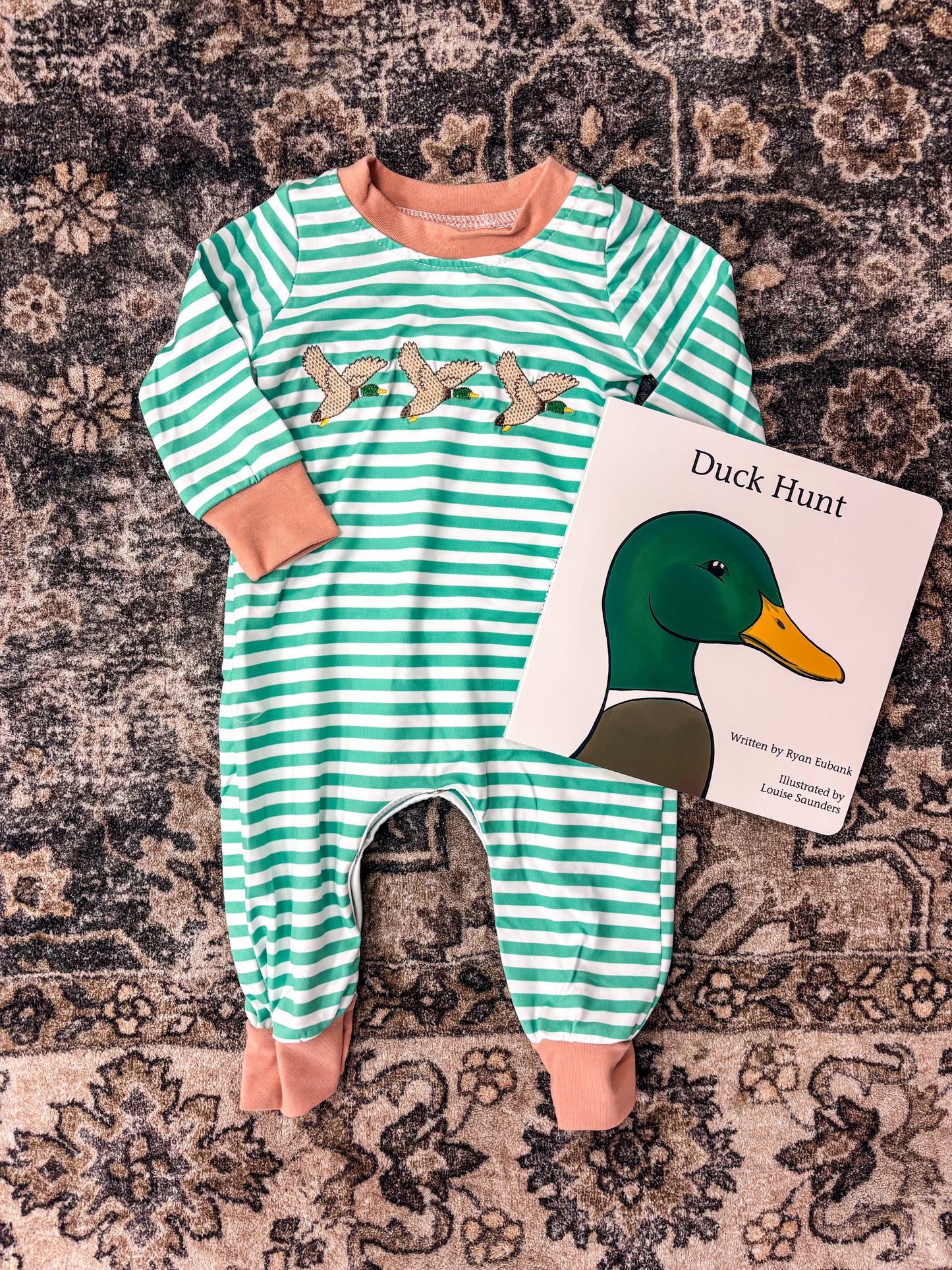 Green Striped Mallard Romper