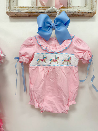 Pink Carousel Smock Bubble