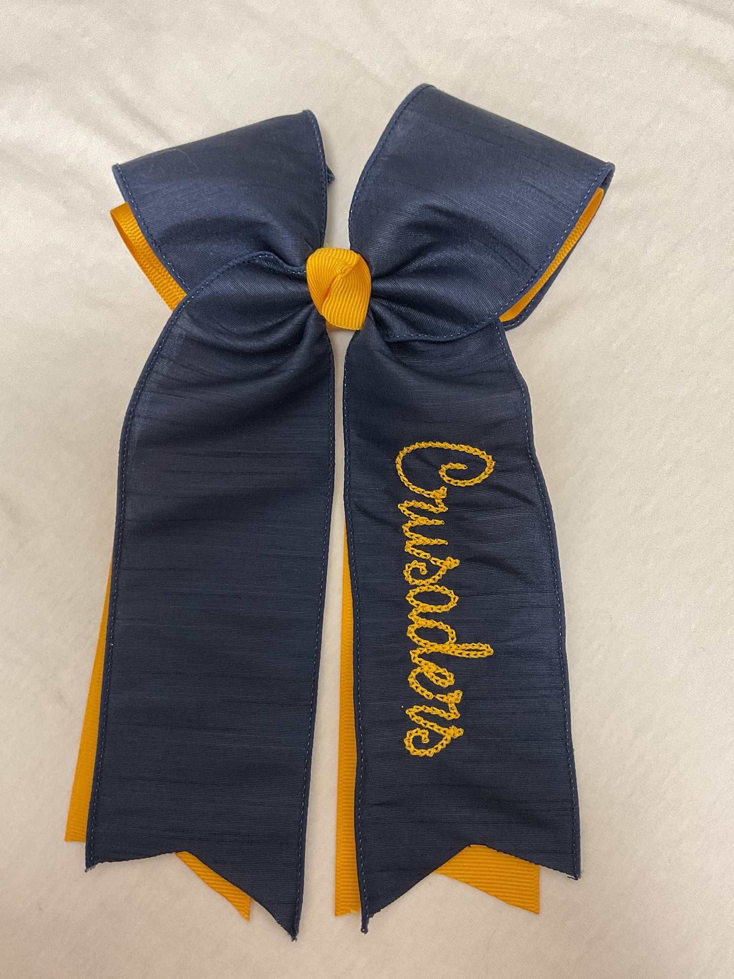 Navy and Gold School Bows