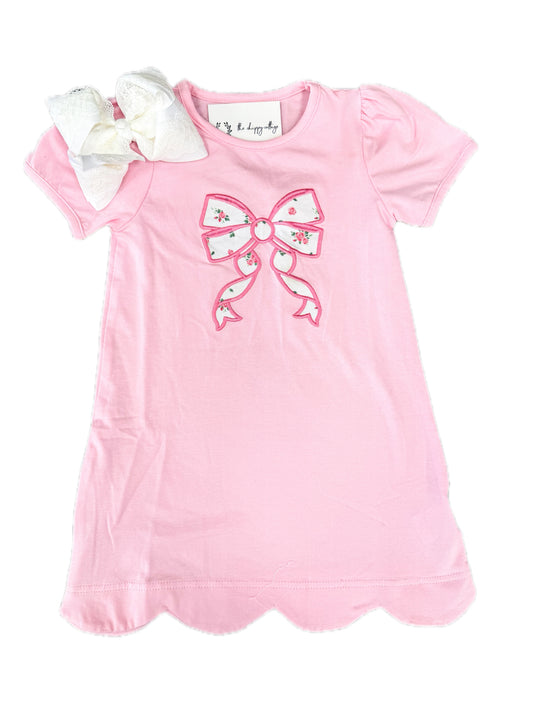 Pink Floral Bow Dress