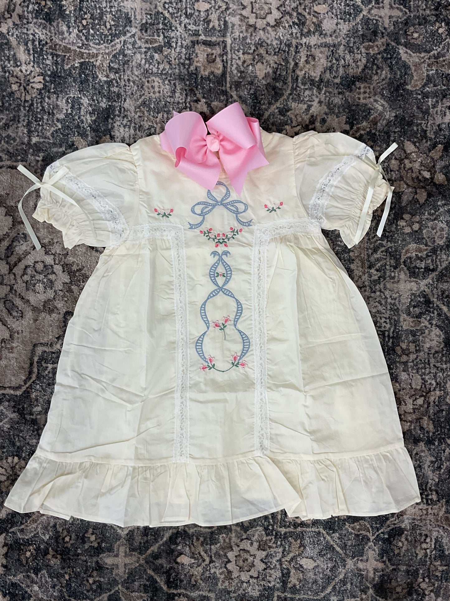 Floral Vine Puff Sleeve Dress