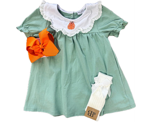 Green Scallop Pumpkin Dress