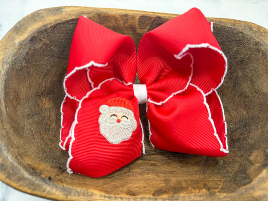 Red Santa Moonstitch Bow