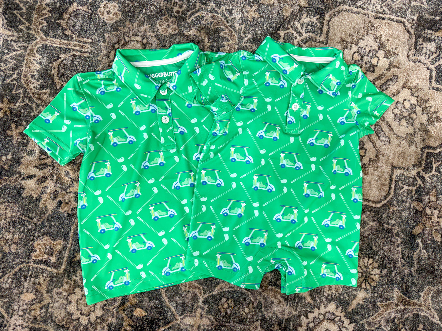Baby Boys Golf Course Cruiser Performance Polo Romper