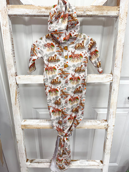 Wetland Mallard Knot Gown + Hat